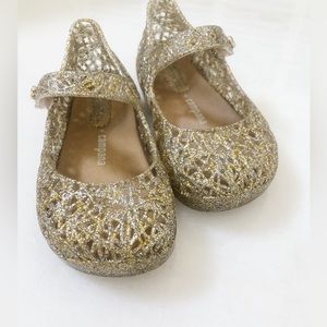 Mini Melissa Gold Glitter Campana Sz 7
